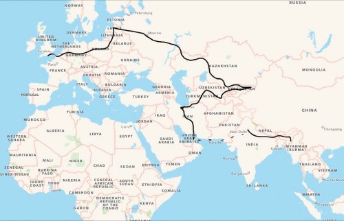 Our route to Imphal, India before entering Myanmar on 30th October 2014