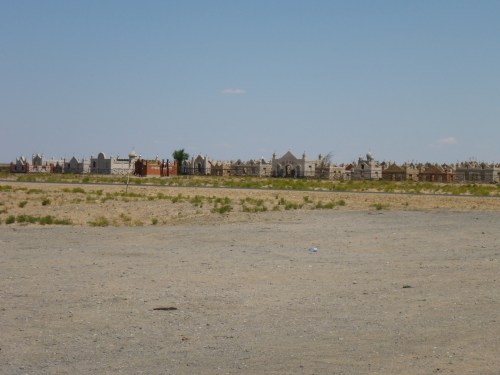 Typical muslim cemetry in Kazakhstan