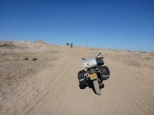 Anne let Anthony take her bike up as she was too exhausted to tackle this hill :-(