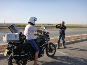 Yet another friendly Kazakh who wanted his photo taken with one of our bikes