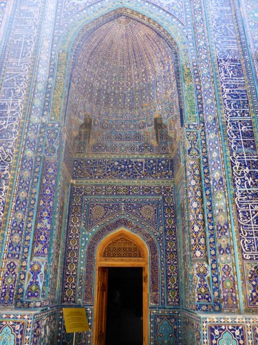 Built by Temur for his sister, Shirin Beka, Shahi-Zinda necropolis, Samarkand, Uzbekistan