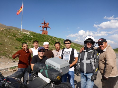 Another photo of Kyrgyz locals who each had to take a photo of us
