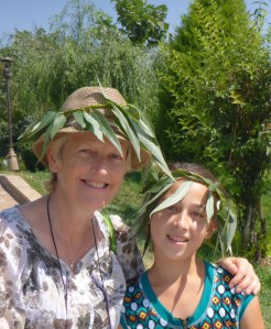 After I asked whether I could take a photo of her skating, she offered me one of her head bands - too sweet.  In Toshkent, Uzbekistan
