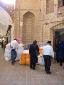 Select your preferred pillow stuffing, Yazd bazar, Iran