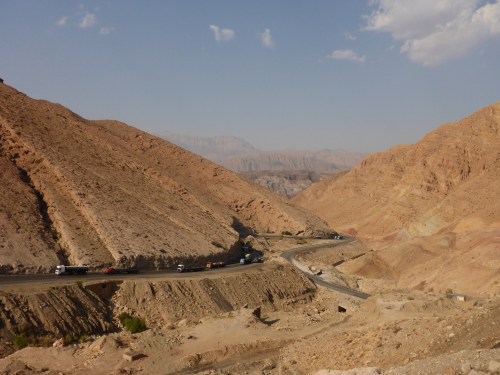 Looking back at the last climb before riding through a tunnel