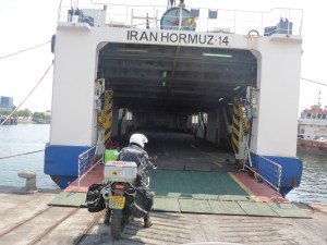 Our ferry from Banda Abbas to Sharjah - except we were not allowed to board yet!
