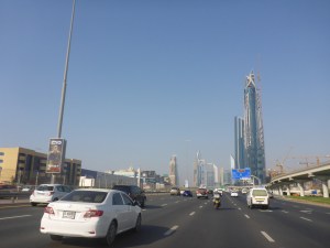 Riding back to Sharjah from Dubai before the afternoon traffic jams