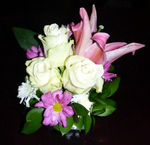 Such flower arrangements were dotted around the apartment