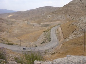 The lovely twisty road towards our campsite for our first night in Iran, near Dor Badam, Iran