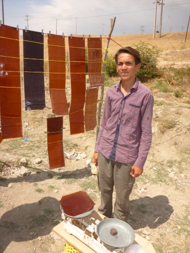 Pick your type and size of fruit paste - apricot was delicious