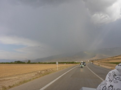 Cooling rain shower coming into Minu Dasht, Iran