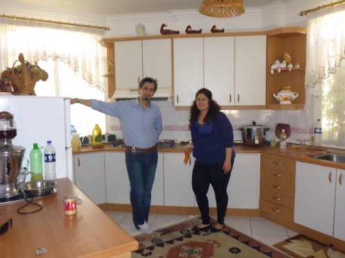 Sohrab and Samone in the kitchen of her parents's villa which we have been loaned for our anniversary