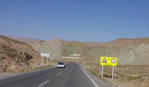 Glad the road and mountainside signs are in English too - Iran