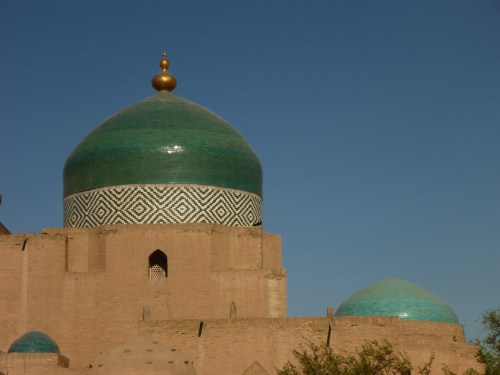 Stunning green dome in Ichan Kala, Khiva, Uzbekistan