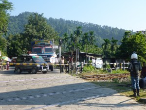 Outside Siliguri, waiting for the train to pass