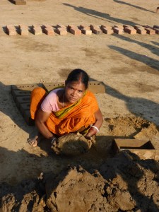 Brick making in Assam, India