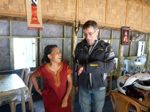 Lovina, the gorgeous hotel and restaurant owner where we had lunch 40kms north of Kohima, India