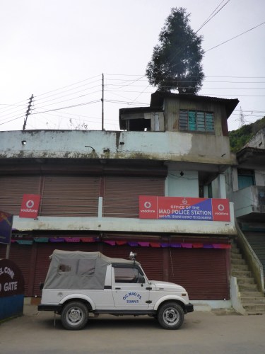 Police office at Mao, Manipur top right, where we got our passports stamped!