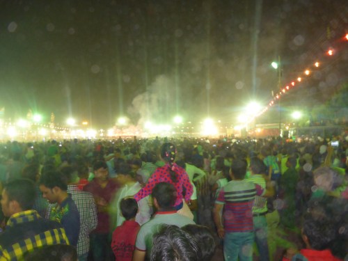 Fireworks are starting at Ramlila ground, Delhi - time to get out of the enclosure