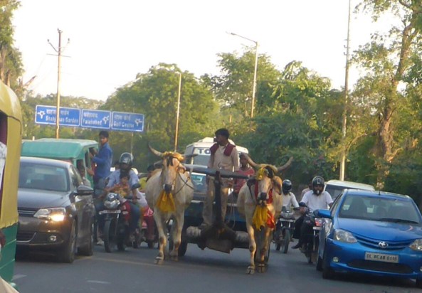 Typical traffic in October, Agra, India