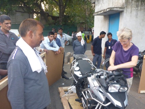 Anne starting the exciting of reassembling Streak outside Delhi customs