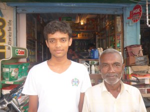 Rohan and Raj helped Anne find what we needed to fix her bike, Varanasi