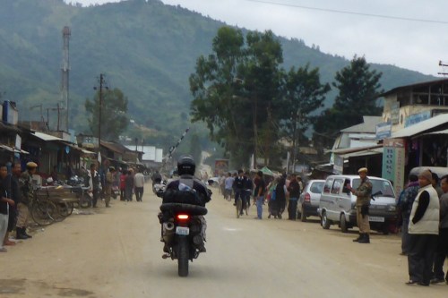 So many army and police line the roads through the Manipur region to the Myanmar border