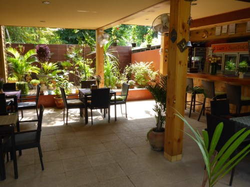 Outdoor restaurant at Liam's Suan Dok Mai guesthouse, Chiang Mai