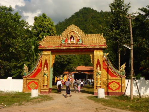 It is festival time in Myanmar so the temples are crowded and music is blearing