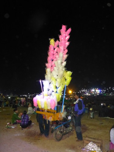 Candy floss seller at the Taunggyi fire balloon festival, Myanmar