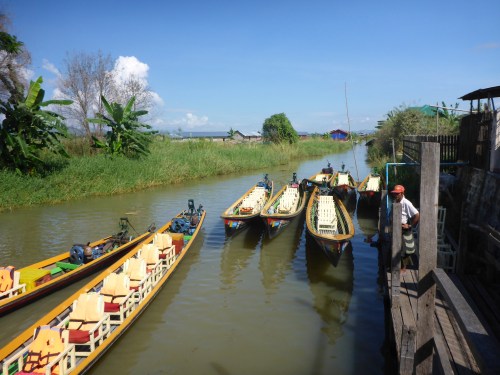 Our boats on Inle Lake, Myanmar