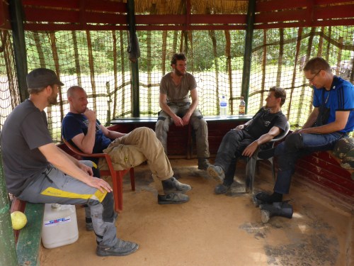 After our Ebola check at the India-Myanmar border at Moreh, we took over the hut while we waited for our carnets to be processed