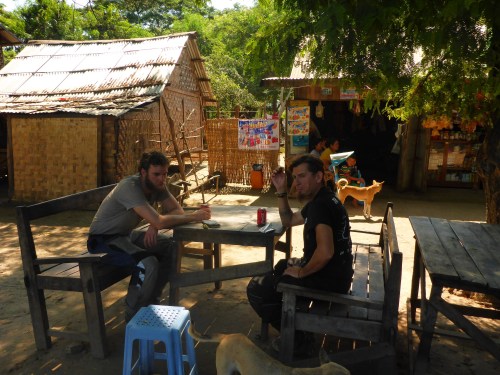 With Floris and Dan at one of our roadside stops, Myanmar