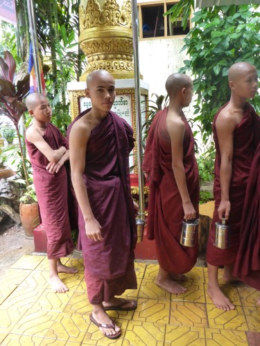 Monks queueing for lunch, Yangon