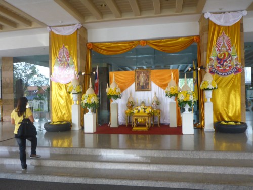 At our hotel in Hua hin, for the King's birthday, Thailand