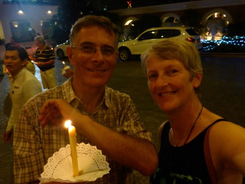The whole of Thailand is meant to light their candle at the same time for the King's birthday