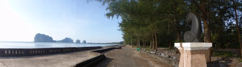 Pak Meng beach with tsunami wall, Thailand