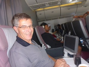 On our way to Santiago on a direct flight from Sydney