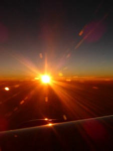 Sunrise as we head towards Santiago