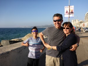 Sebastian, Carlos and Jessica at Valparaiso, Chile