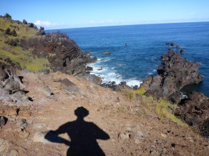 Anne's walk along the western coast of Rapa Nui