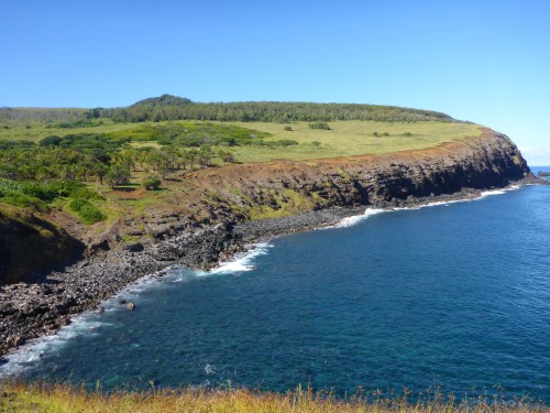 Te Ara OnTe Ao trail up to ceremonial village of Orongo where the Birdman ritual was held