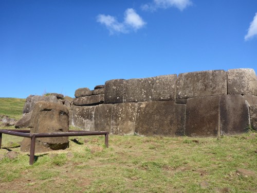 Vinapu I ahu wall, oriented astronomically, each block weighing several tons