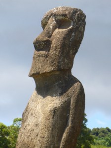 One of the moais on Ahu Akivi