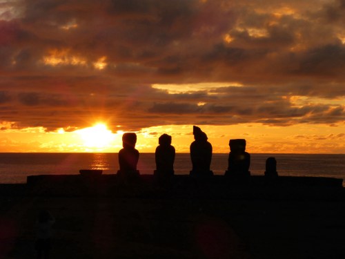 Sunset at Ahu Tahai