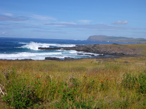 Easter Island's south coast  near Ahu Akahanga