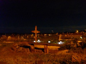 Hanga Roa cemetery at night