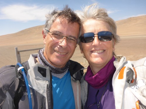 Time for a selfie in the windy Atacama desert - runway in the background