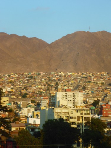 View from our hotel room of the colourful houses of Antofagasta