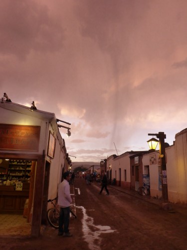 Storm shower at San Pedro on our first night